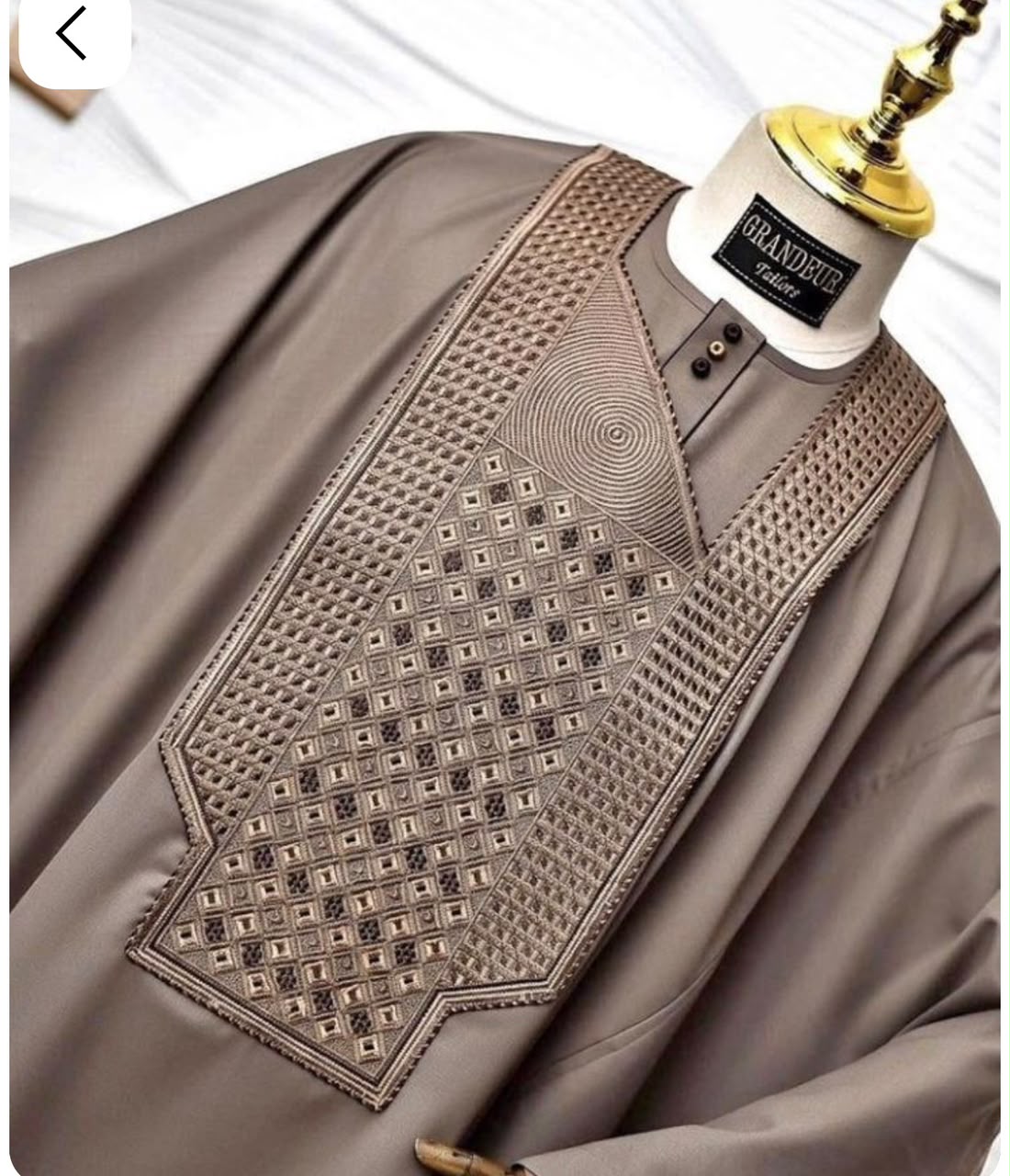 Àyọ̀ — Taupe Embroidered Agbada